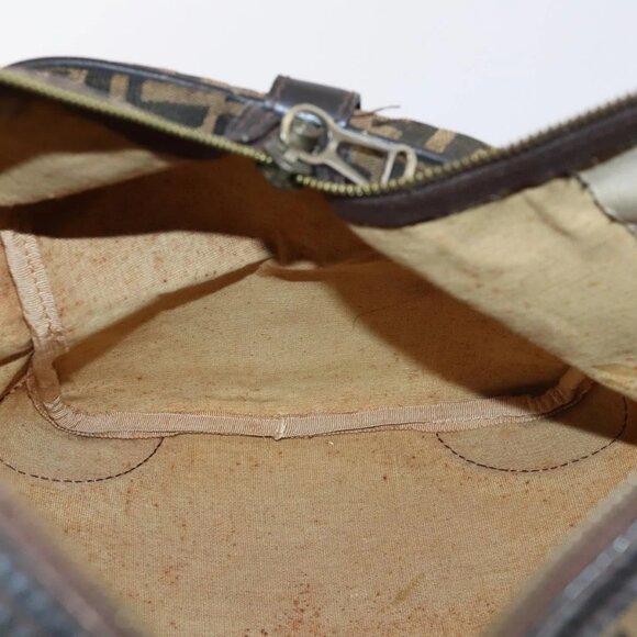 FENDI Zucca Canvas Boston Bag Black Brown Auth 141265 - Picture 12 of 16